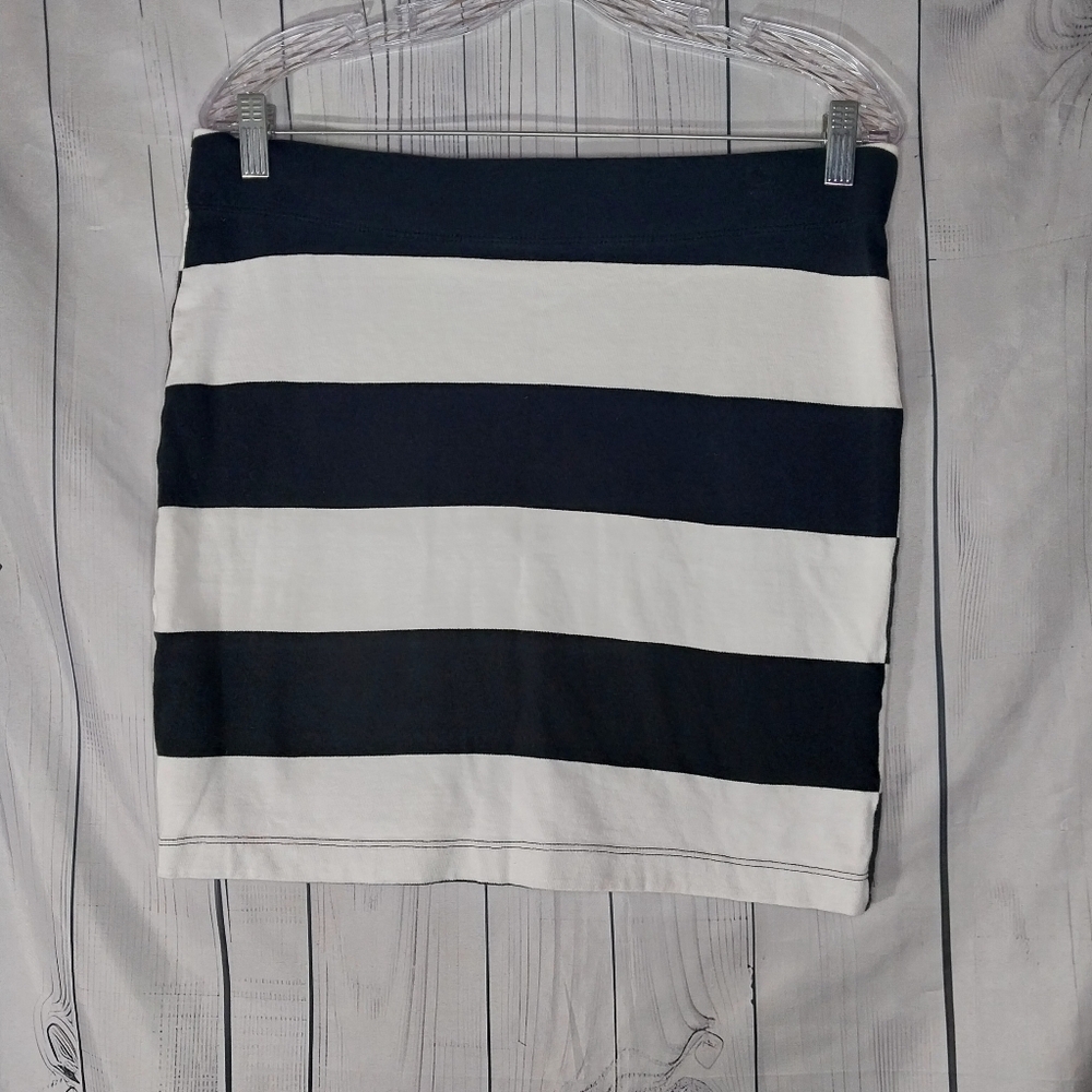 Gap 100% Cotton Black and White Striped Bodycon Women's Skirt